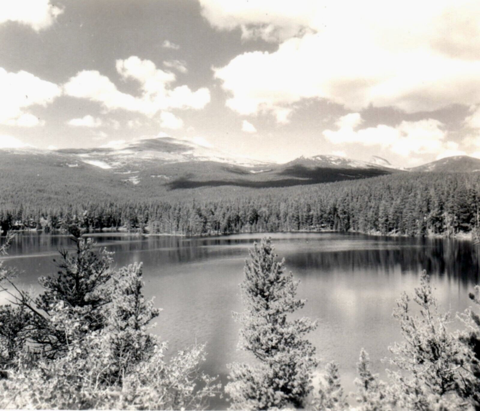 Historic photograph of Stapp's Lakes at Ward, Colorado, with the Continental Divide behind